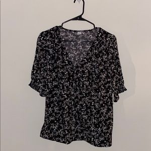 Black and white floral top